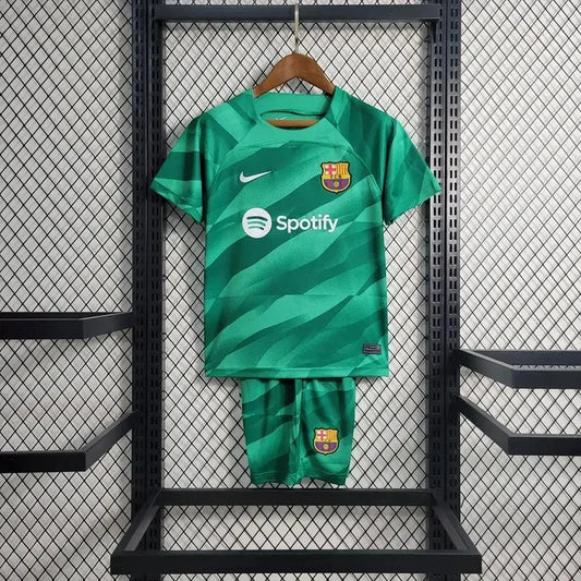 2023/2024 Kids Size Barcelona Green Goalkeeper Football Shirt 1:1 Thai Quality FTBL4ALL
