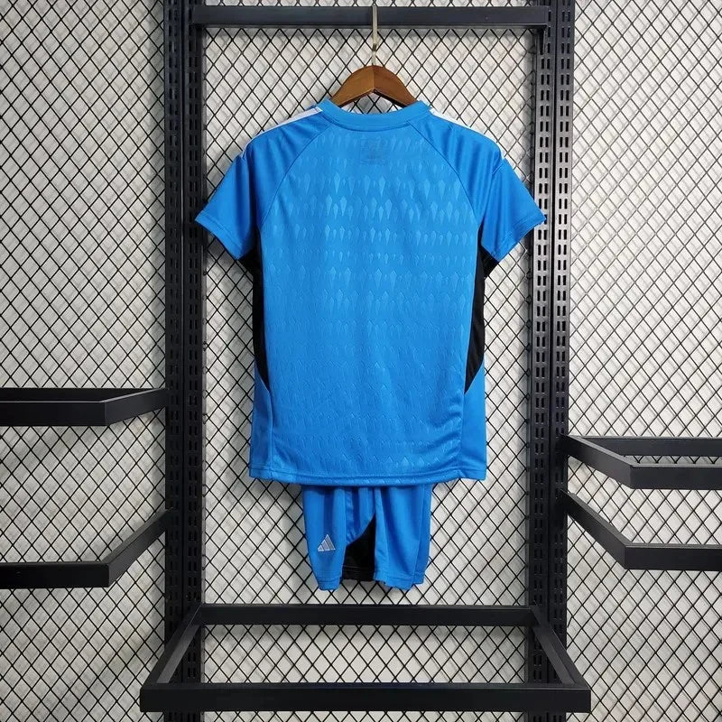 2023/2024 Real Madrid Blue Goalkeeper Football Shirt Kids Size FTBL4ALL