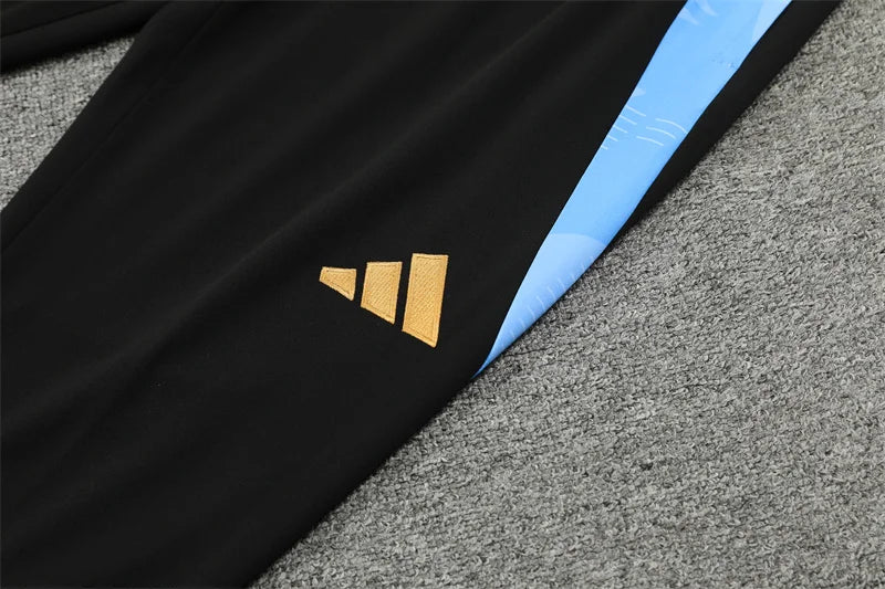 2024/2025 Argentina Half-Pull Tracksuit Black FTBL4ALL