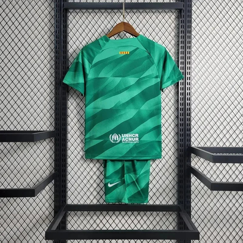 2023/2024 Kids Size Barcelona Green Goalkeeper Football Shirt 1:1 Thai Quality FTBL4ALL
