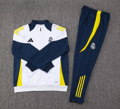 2024/2025 Real Madrid White Long Zipped Jacket Football Shirt 1:1 Thai Quality FTBL4ALL