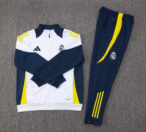 2024/2025 Real Madrid White Long Zipped Jacket Football Shirt 1:1 Thai Quality FTBL4ALL