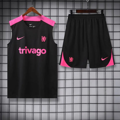 2024/2025 Chelsea Pre-match Training Black Jersey+Shorts 1:1 Thai Quality FTBL4ALL