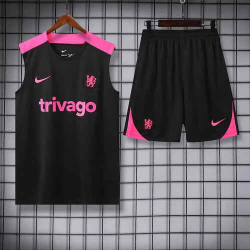 2024/2025 Chelsea Pre-match Training Black Jersey+Shorts 1:1 Thai Quality FTBL4ALL