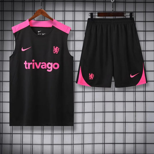 2024/2025 Chelsea Pre-match Training Black Jersey+Shorts 1:1 Thai Quality FTBL4ALL