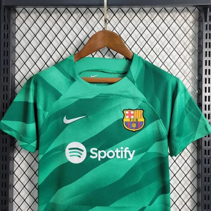 2023/2024 Kids Size Barcelona Green Goalkeeper Football Shirt 1:1 Thai Quality FTBL4ALL