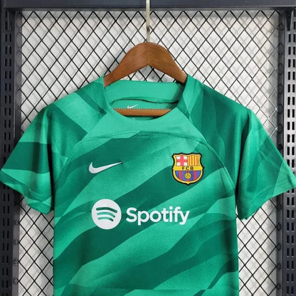 2023/2024 Kids Size Barcelona Green Goalkeeper Football Shirt 1:1 Thai Quality FTBL4ALL