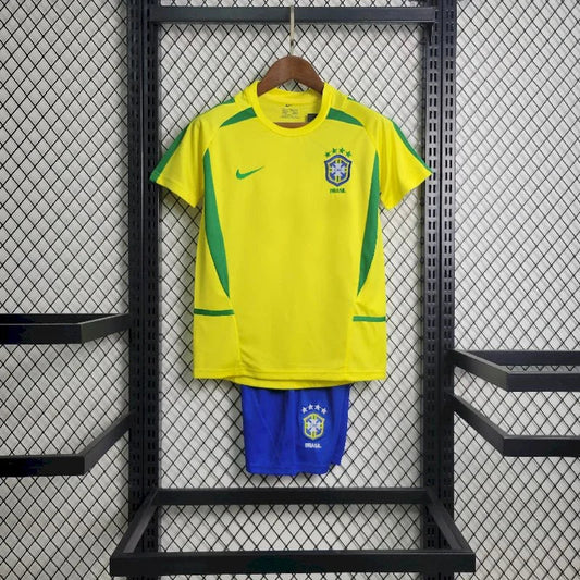 2002 Retro Kids Size Brazil Home Soccer Jersey FTBL4ALL