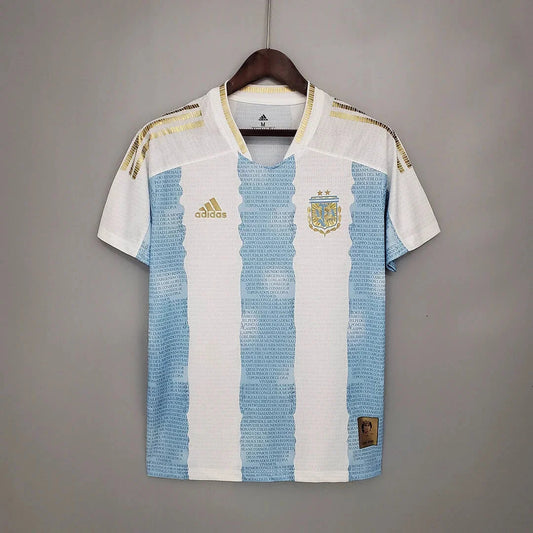 2021 Retro Argentina Soccer Jersey Concept Maradona Special Emblem FTBL4ALL