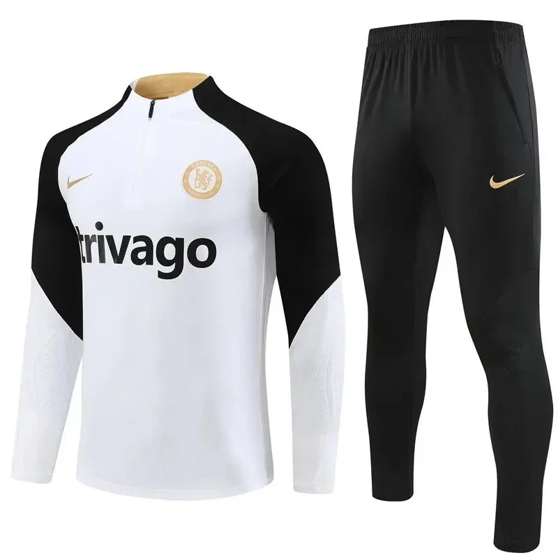 2023/2024 Chelsea Half-Pull Tracksuit White 1:1 Thai Quality FTBL4ALL