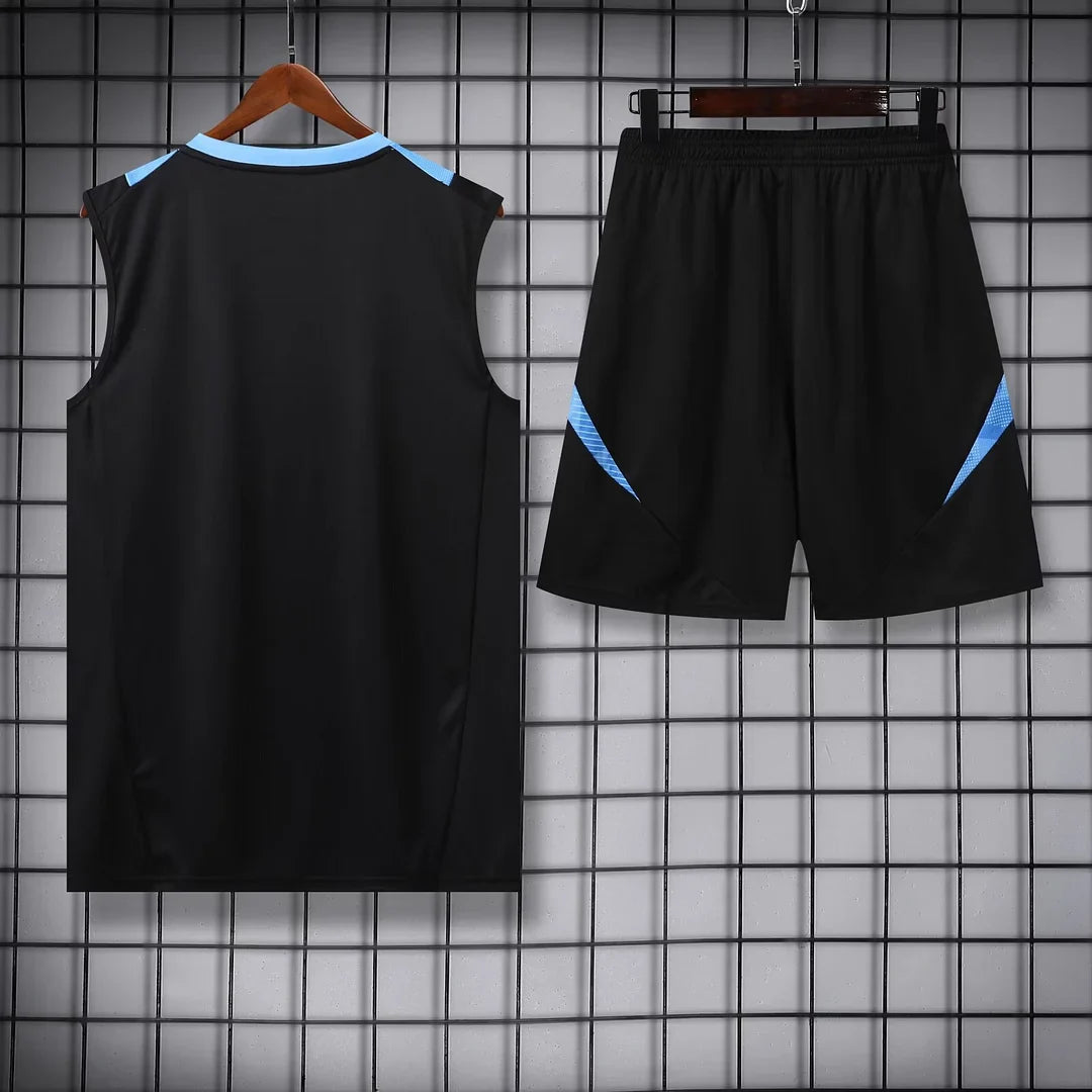 2024 Argentina Pre-match Training Black Jersey+Shorts 1:1 Thai Quality FTBL4ALL