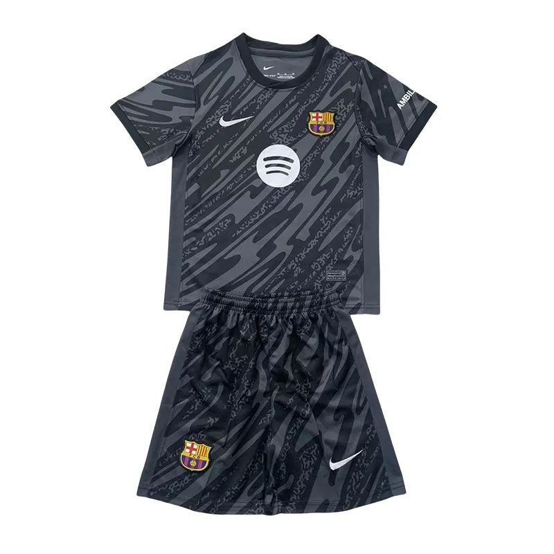 2024/2025 Kids Size Barcelona Black Goalkeeper Football Shirt FTBL4ALL