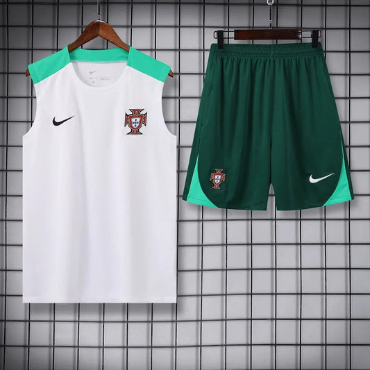 2024 Portugal Pre-match Training White Jersey+Shorts 1:1 Thai Quality FTBL4ALL