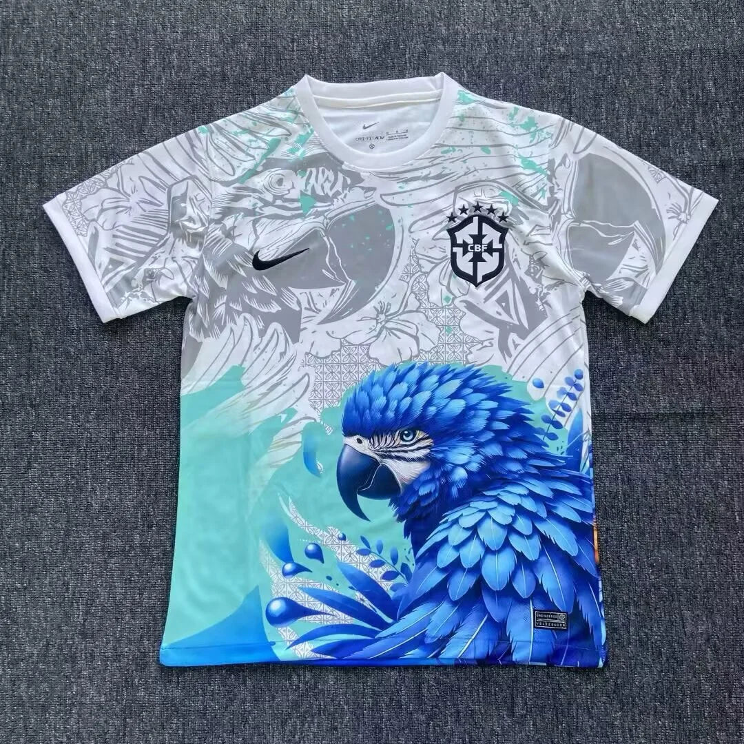 2025/2026 Brazil Special Edition White Blue Bird Football Shirt FTBL4ALL