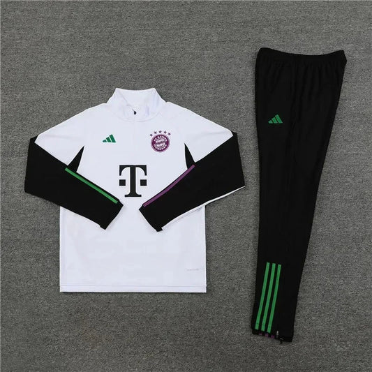 2023/2024 Bayern Munich Half-Pull Tracksuit White 1:1 Thai Quality FTBL4ALL