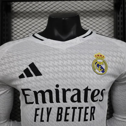 2024/2025 Long Sleeve Real Madrid Home Football Shirt 1:1 Thai Quality FTBL4ALL