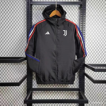 24/25 Juventus Black Windbreaker FTBL4ALL