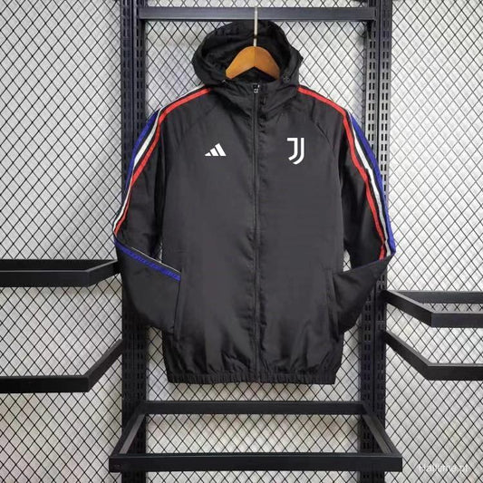 24/25 Juventus Black Windbreaker FTBL4ALL