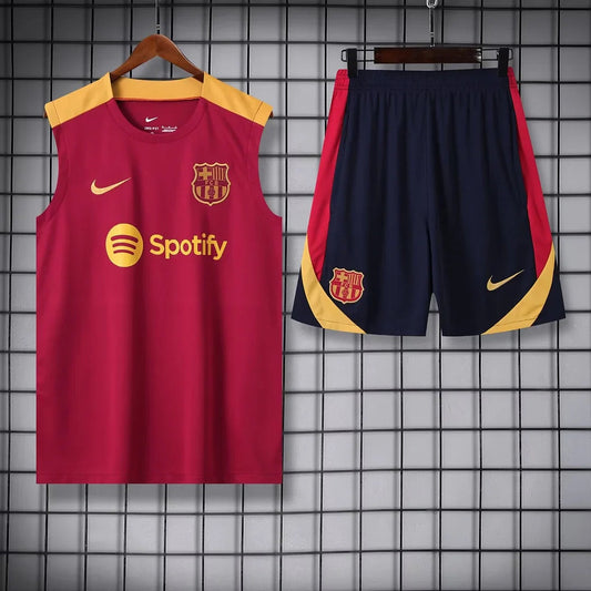 2024/2025 Barcelona pre-match training Red Jersey+Shorts 1:1 Thai Quality FTBL4ALL