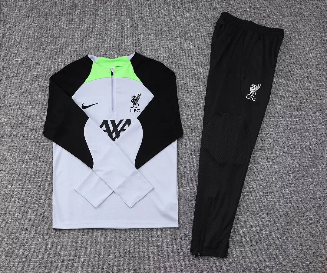 2023/2024 Liverpool Half-Pull Tracksuit  Grey Jersey 1:1 Thai Quality FTBL4ALL