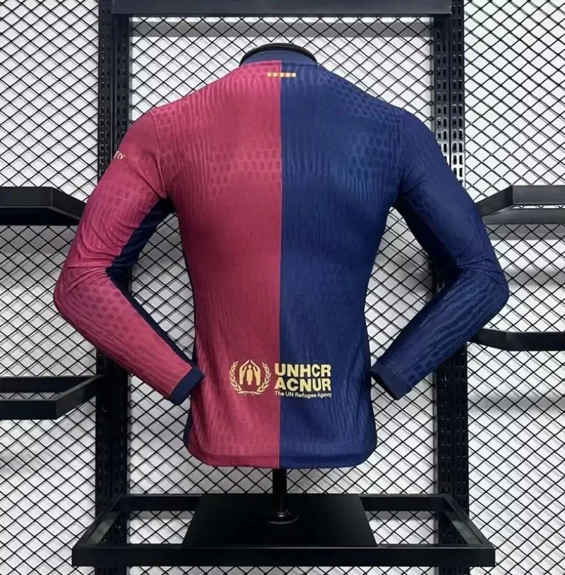 2024/2025 Long Sleeve Player Version Barcelona Home Jersey 1:1 Thai Quality FTBL4ALL