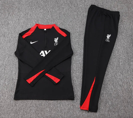 2024/2025 Liverpool Half-Pull Tracksuit Black Jersey 1:1 Thai Quality FTBL4ALL