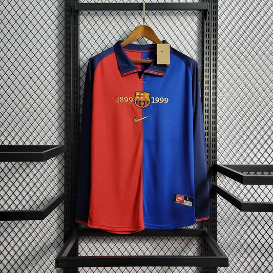 Retro Long Sleeve Barcelona 100th Anniversary Version Football Shirt Home 1:1 Thai Quality FTBL4ALL