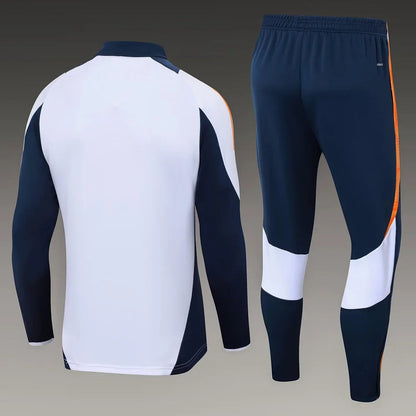 2024/2025 Real Madrid Half-Pull Tracksuit White-Black Football Shirt 1:1 Thai Quality FTBL4ALL