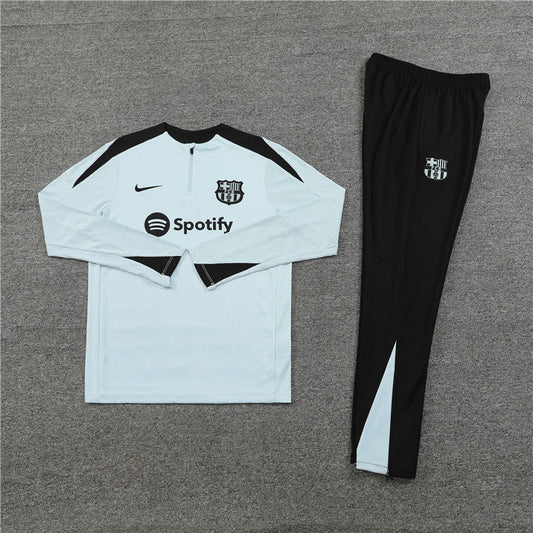 2024/2025 Barcelona Half-Pull Tracksuit Light Blue FTBL4ALL