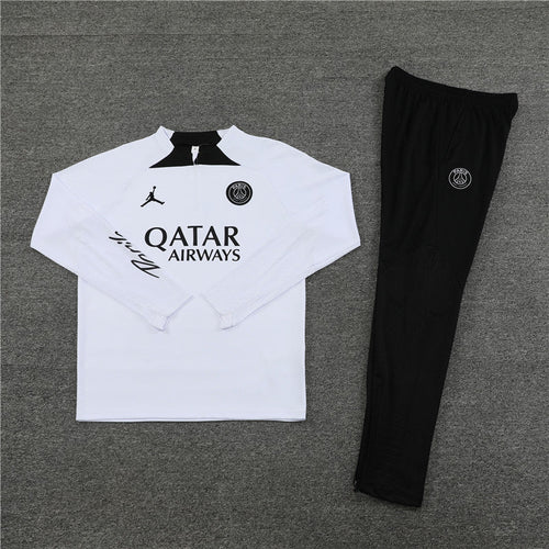 2023/2024 PSG Paris Saint-Germain Half-Pull Tracksuit White FTBL4ALL