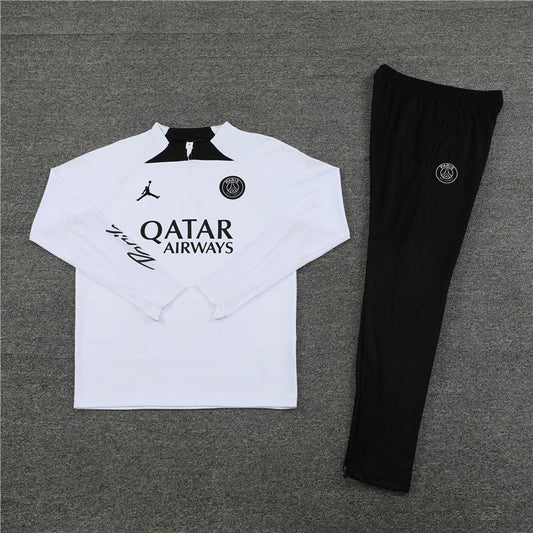 2023/2024 PSG Paris Saint-Germain Half-Pull Tracksuit White FTBL4ALL