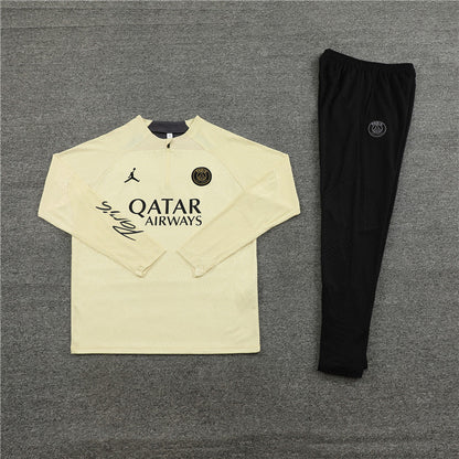 2023/2024 PSG Paris Saint-Germain Beige Half-Pull Tracksuit FTBL4ALL