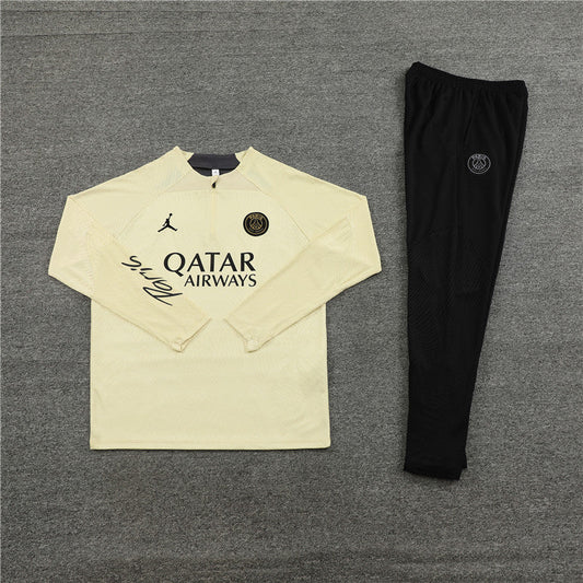 2023/2024 PSG Paris Saint-Germain Beige Half-Pull Tracksuit FTBL4ALL