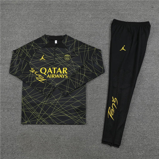2022/2023 PSG Paris Saint-Germain Black Half-Pull Tracksuit FTBL4ALL