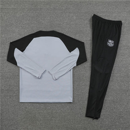 2024/2025 Barcelona Half-Pull Tracksuit Grey Black FTBL4ALL