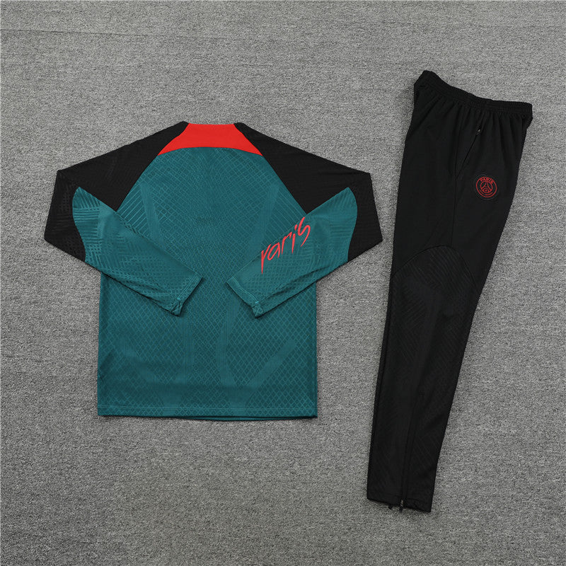 2024/2025 PSG Paris Saint-Germain Green Half-Pull Tracksuit FTBL4ALL