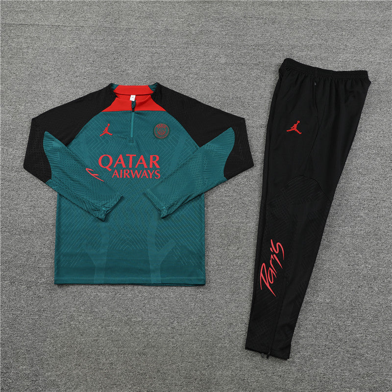 2024/2025 PSG Paris Saint-Germain Green Half-Pull Tracksuit FTBL4ALL