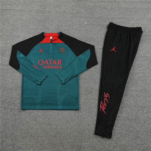 2024/2025 PSG Paris Saint-Germain Green Half-Pull Tracksuit FTBL4ALL