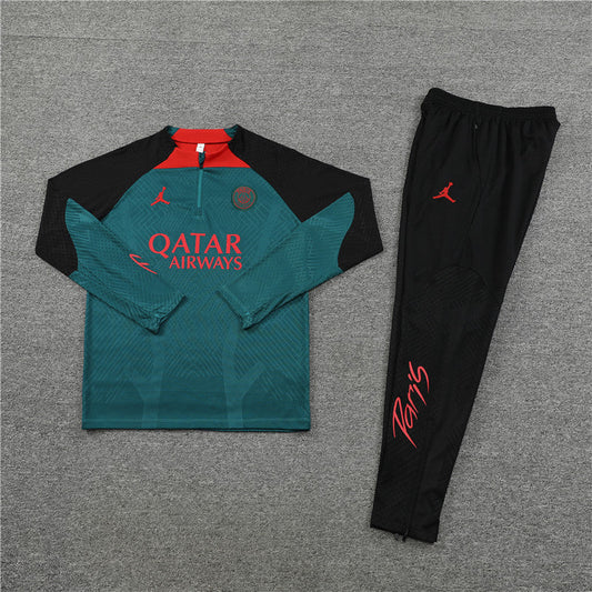 2024/2025 PSG Paris Saint-Germain Green Half-Pull Tracksuit FTBL4ALL