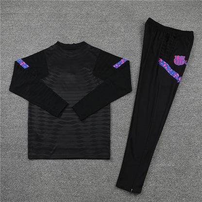 2021/2022 Barcelona Half-Pull Tracksuit Black FTBL4ALL