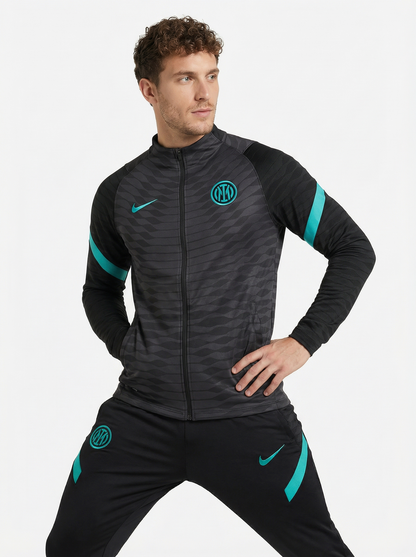 INTER MILAN BLACK AND BLUE TRACKSUIT Classic Football Jerseys
