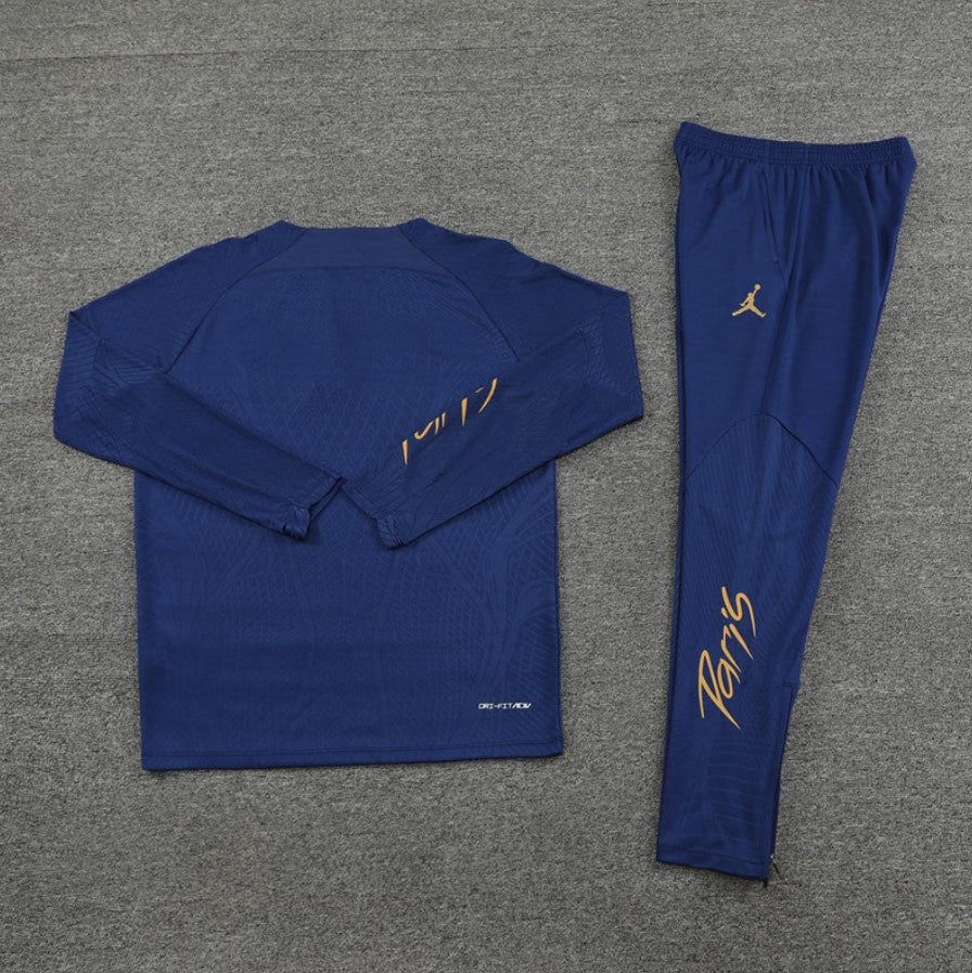 2023/2024 PSG Paris Saint-Germain Blue Half-Pull Tracksuit FTBL4ALL
