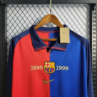 Retro Long Sleeve Barcelona 100th Anniversary Version Football Shirt Home 1:1 Thai Quality FTBL4ALL