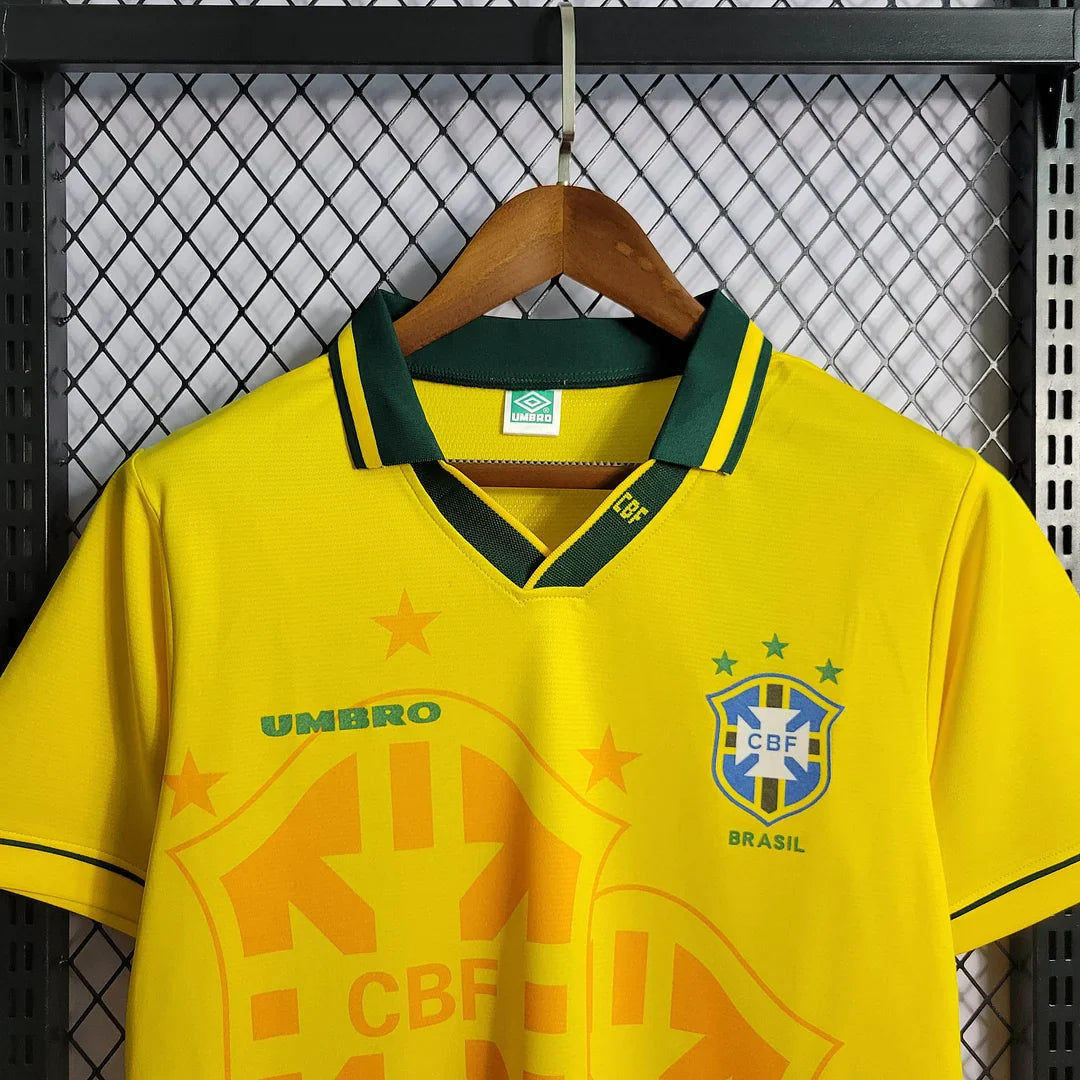 1994 Retro Brazil Soccer Jersey Home FTBL4ALL