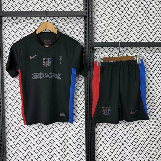 2024/2025 Barcelona x Travis Scott Kids Size Away Football Jersey FTBL4ALL