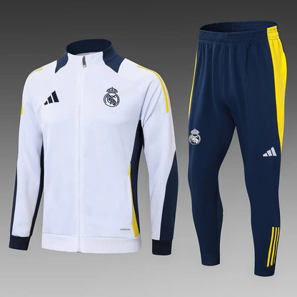 2024/2025 Real Madrid White Long Zipped Jacket Football Shirt 1:1 Thai Quality FTBL4ALL