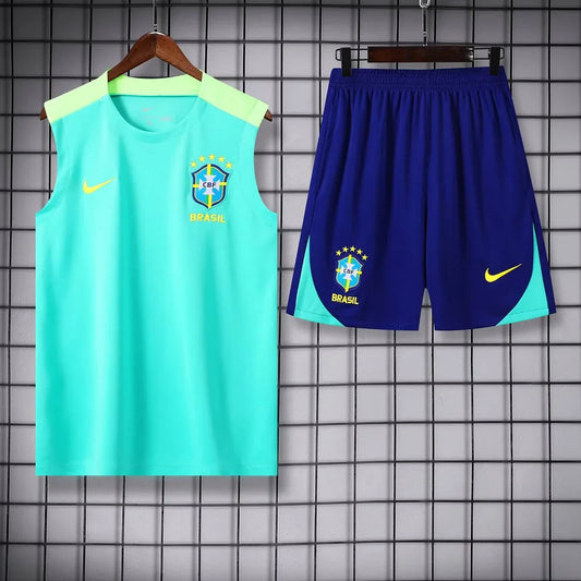 2024 Brazil pre-match training Light Blue Jersey+Shorts 1:1 Thai Quality FTBL4ALL