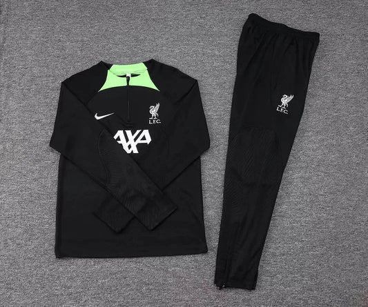 2023/2024 Liverpool Half-Pull Tracksuit Black Jersey 1:1 Thai Quality Set FTBL4ALL