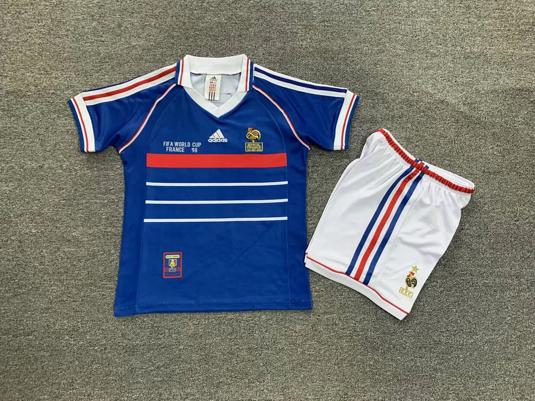 1998 Retro Kids Size France Home Football Shirt FTBL4ALL