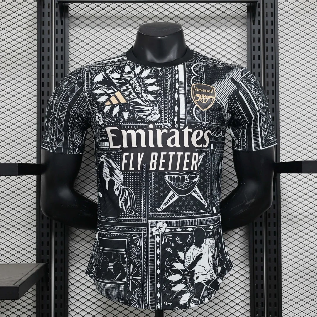 2024/2025 Arsenal Black pre-match Football Shirt 1:1 Thai Quality - Player Version FTBL4ALL